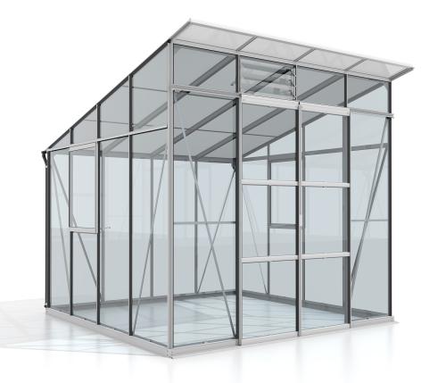 skleník VITAVIA PLAYA 7600 sklo 3 mm + PC 6 mm stříbrný
