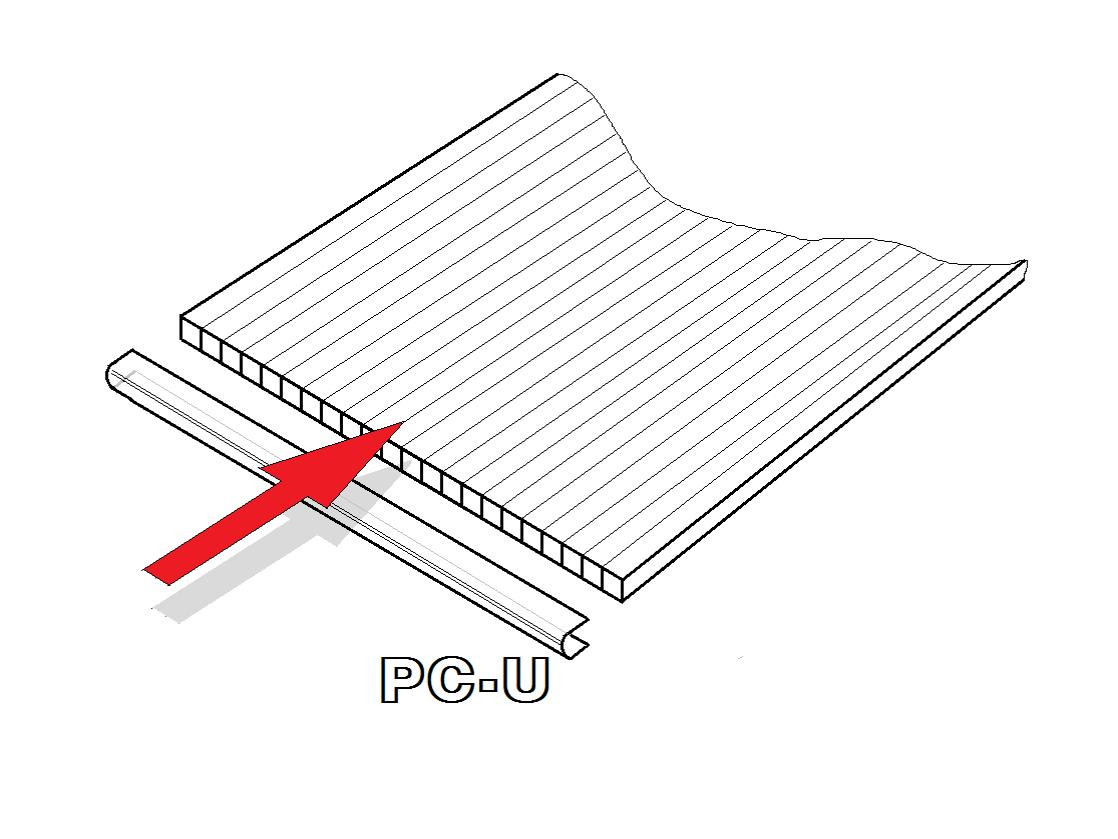 PC U-profily 4 mm pro skleník LANITPLAST DODO 8x10