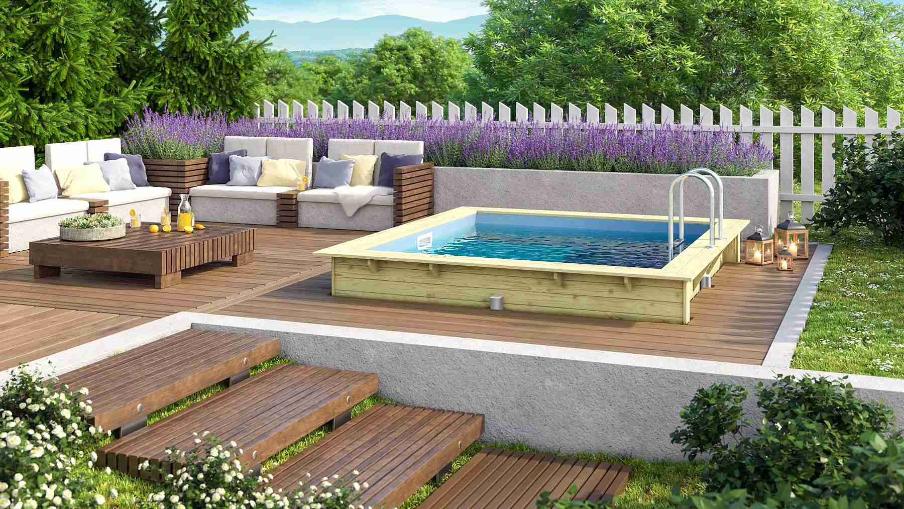 obdelníkový bazén KARIBU model 1 (23631) 3,5 x 3,2 m LG2017