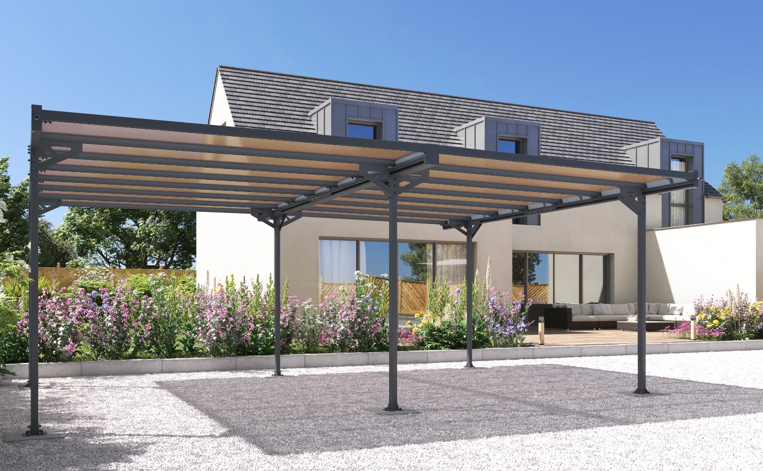 kovový přístřešek / carport TRIGANO JARDIN MISTRAL DOUBLE