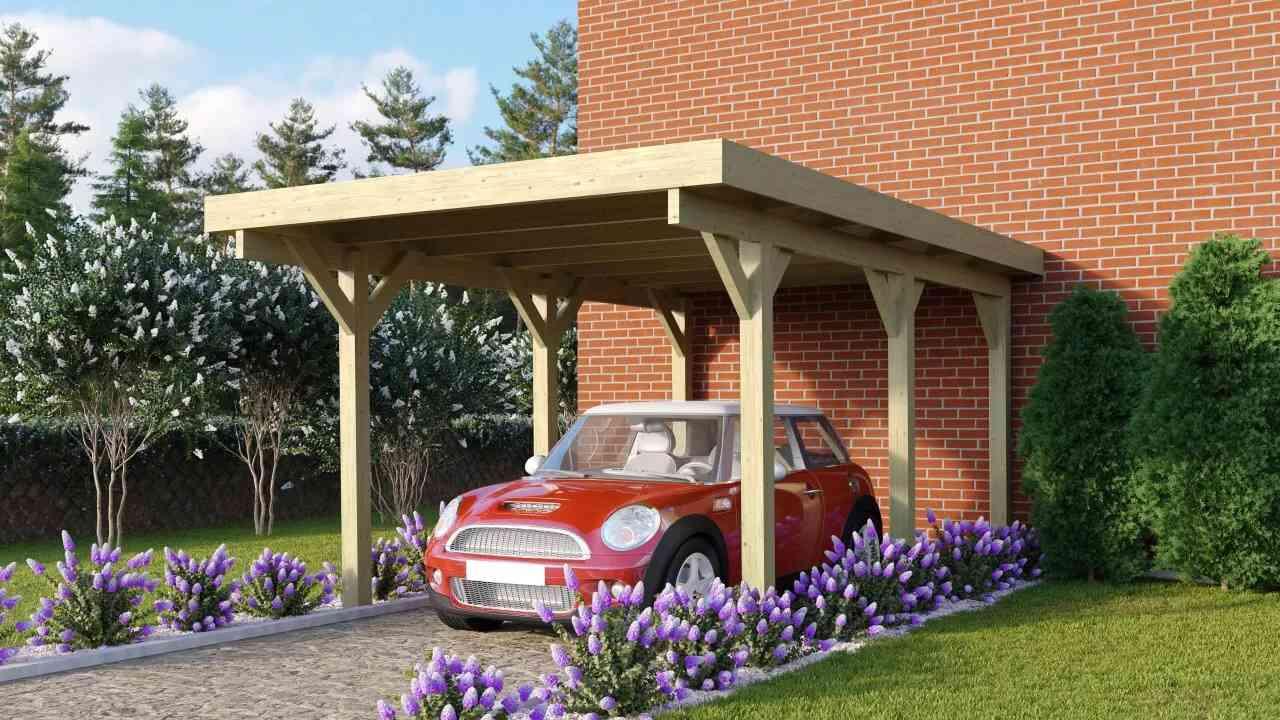 carport KARIBU CLASSIC 1A 61580 ocelové střešní plechy LG3351