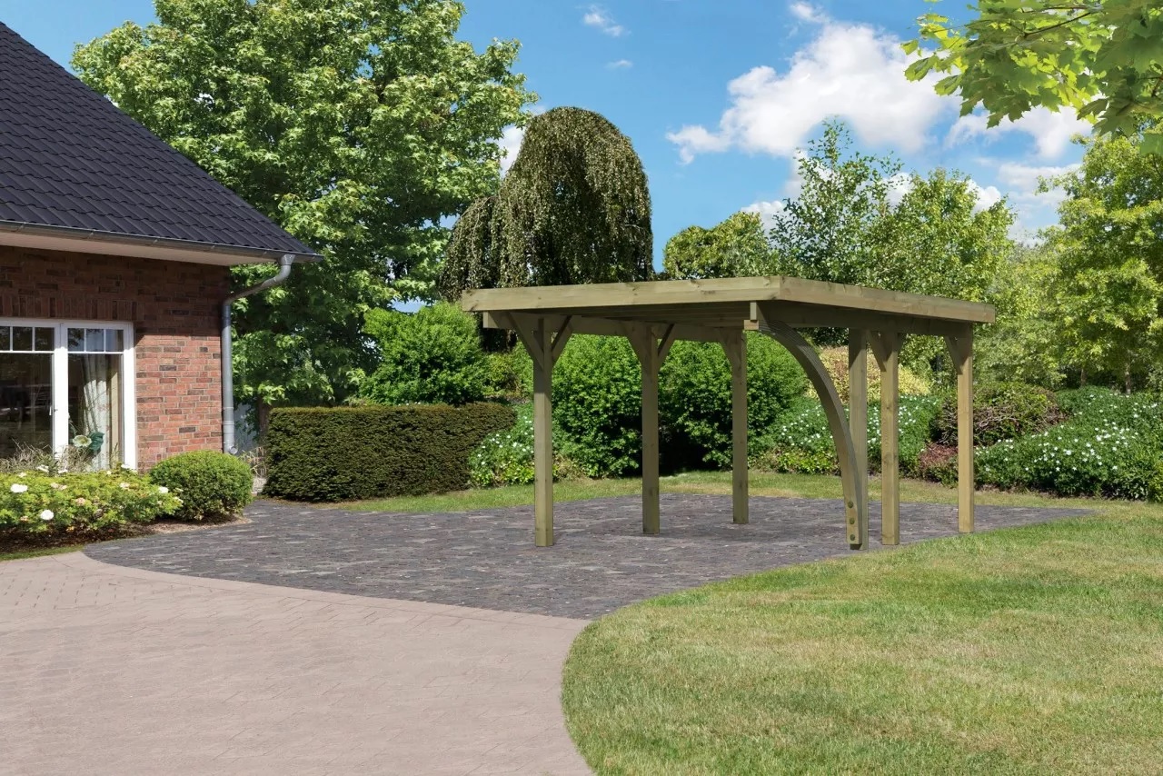 carport KARIBU CLASSIC 1B 61950 ocelové střešní plechy LG3352