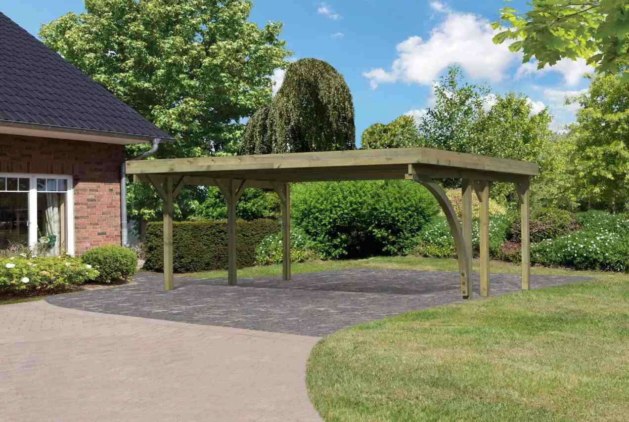 carport KARIBU CLASSIC 1B 61973 ocelové střešní plechy LG3361