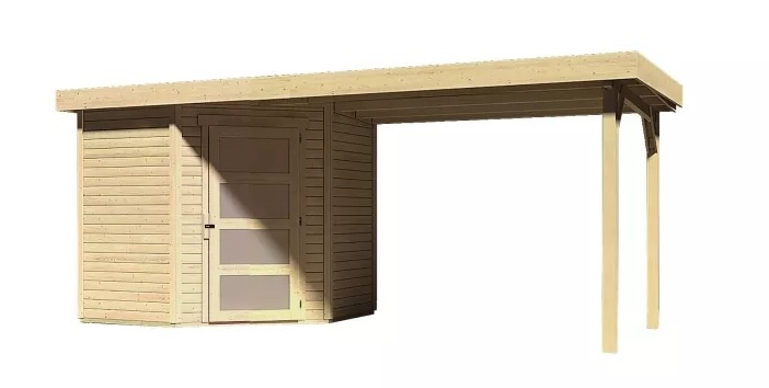 dřevěný domek KARIBU SCHWANDORF 3 + přístavek 280 cm (77742) natur LG3897