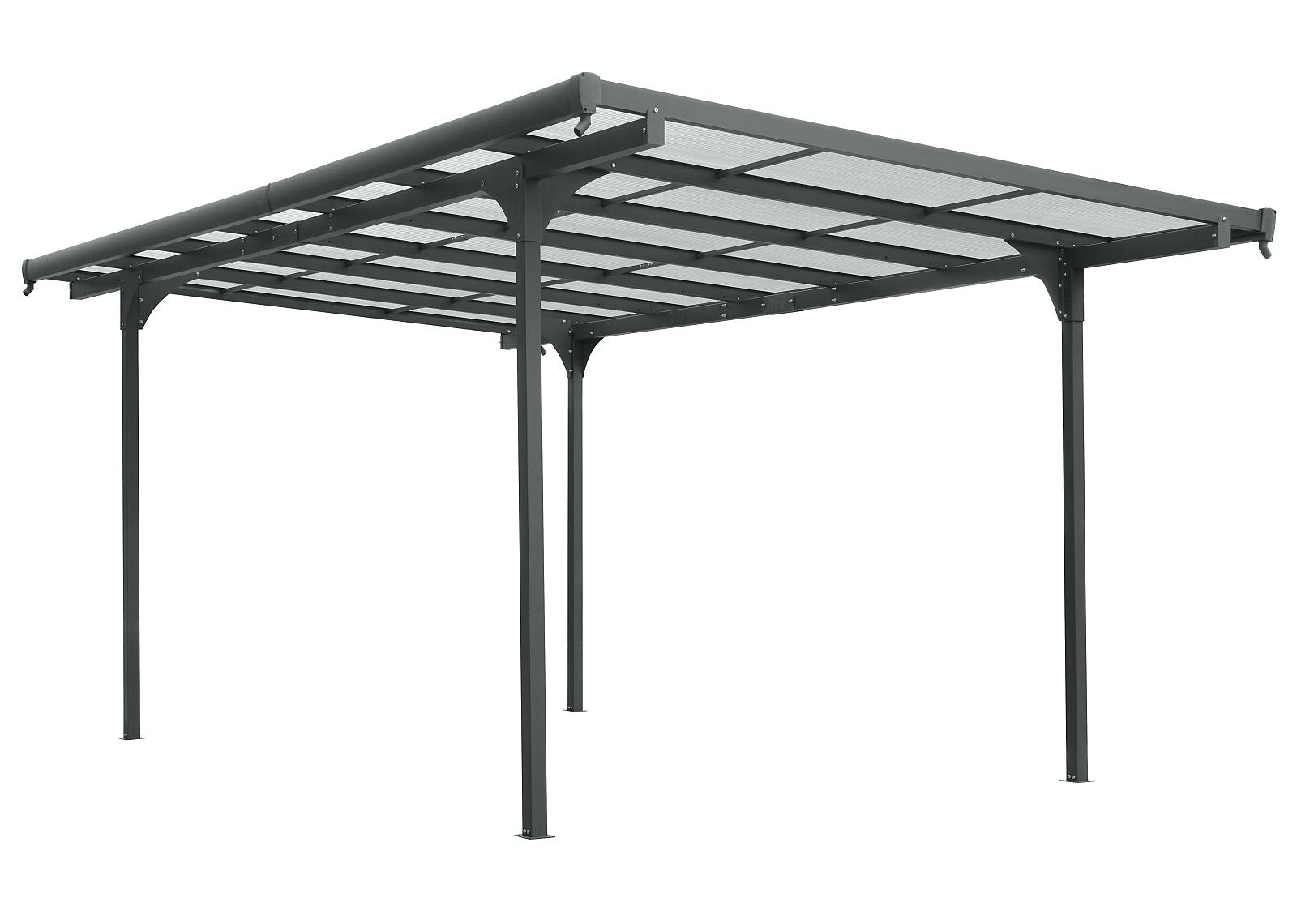 hliníková pergola LANITPLAST ALU 53 antracit + čirý PC LG4148