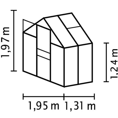 skleník VITAVIA VENUS 2500 čiré sklo 3 mm stříbrný