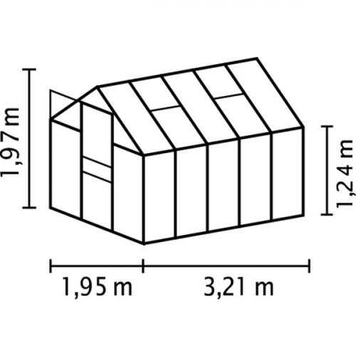 skleník VITAVIA VENUS 6200 čiré sklo 3 mm zelený 