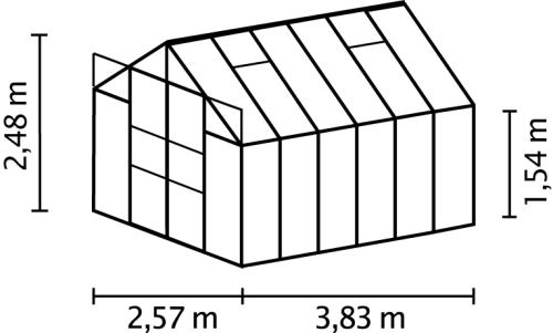 skleník VITAVIA URANUS 9900 číre sklo 3 mm strieborný