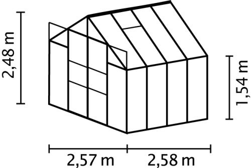 skleník VITAVIA URANUS 6700 čiré sklo 3 mm zelený