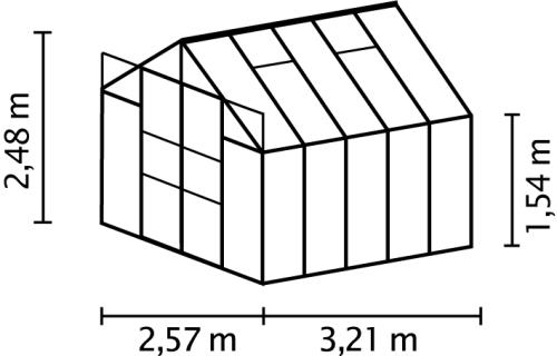 skleník VITAVIA URANUS 8300 číre sklo 3 mm zelený