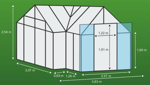 skleník VITAVIA SIRIUS čiré sklo 3 mm černý