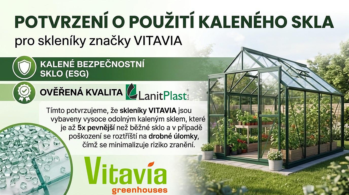 skleník VITAVIA SIRIUS čiré sklo 3 mm stříbrný