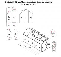 PC U-profily 4 mm pro skleník VITAVIA CALYPSO 4400