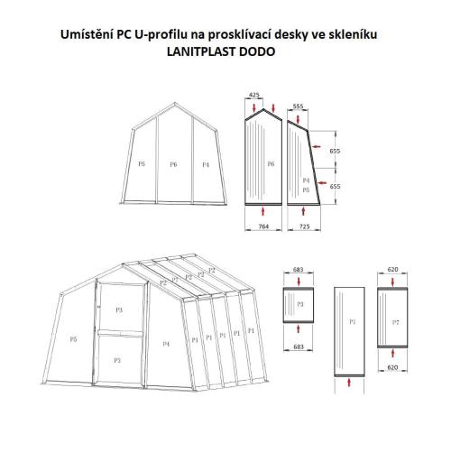 PC U-profily 4 mm pro skleník LANITPLAST DODO 8x7
