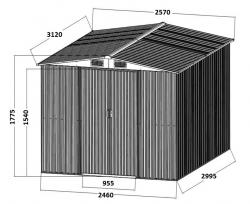 zahradní domek MAXTORE 810  257 x 312 cm, šedý