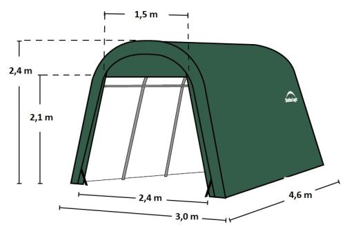 plachtová garáž 3,0 x 4,6 m - 62589EU