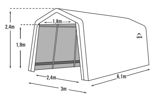 plachtová garáž 3,0x6,1 m - 62634EU