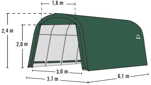 plachtová garáž 3,7 x 6,1 m - 62760EU