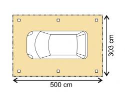 carport LANITPLAST 3 x 5 m + čirá střecha z polykarbonátu CSE