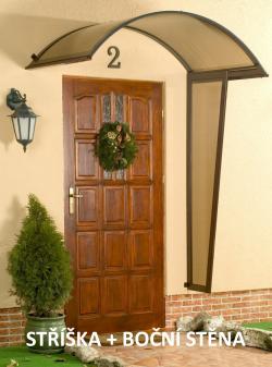 set vchodová stříška a boční stěna LANITPLAST ONYX 200/75 hnědá