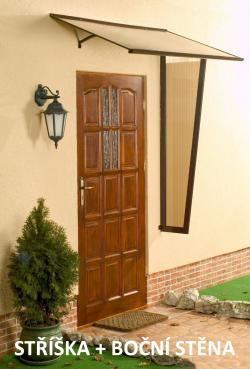 set vchodová stříška a boční stěna LANITPLAST MELES 120/85 hnědá