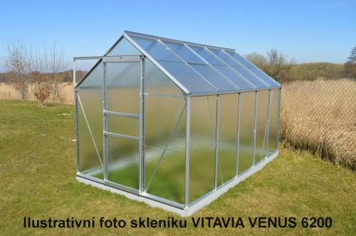 skleník VITAVIA VENUS 2500 matné sklo 4 mm stříbrný