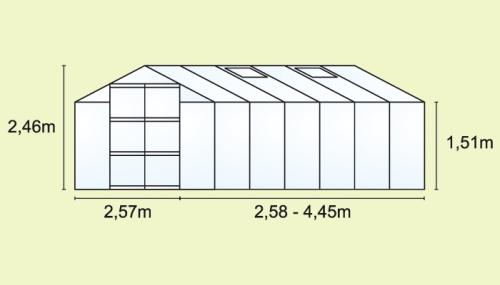 skleník VITAVIA URANUS 9900 matné sklo 4 mm stříbrný