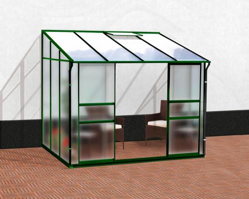 skleník VITAVIA IDA 5200 matné sklo 4 mm + PC 6 mm zelený
