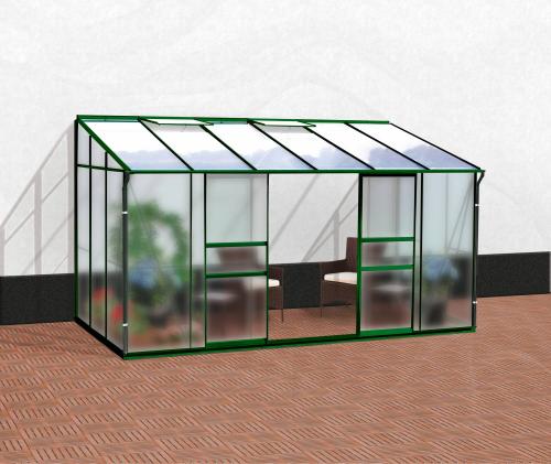 skleník VITAVIA IDA 7800 matné sklo 4 mm + PC 6 mm zelený