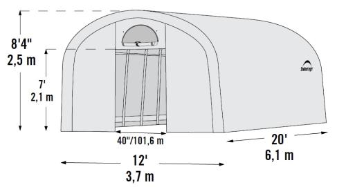 fóliasátor 3,7x6,1 m - 41 mm - 70592EU