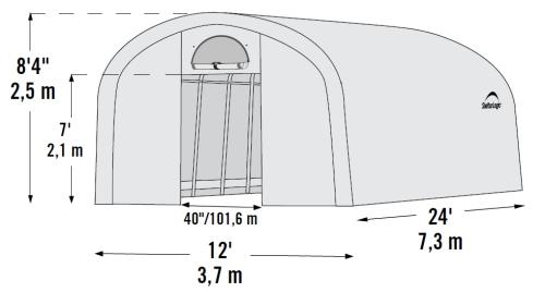 fóliasátor 3,7x7,3 m - 41 mm - 70593EU
