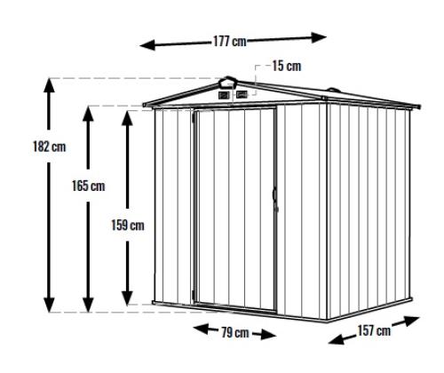 kerti ház ARROW EZEE SHED 65 sötét szürke