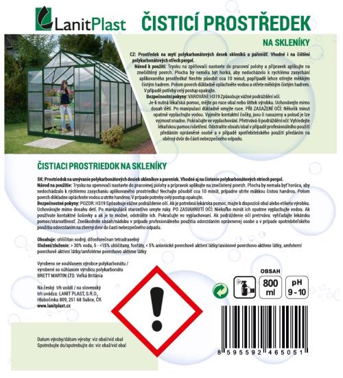 čisticí prostředek LANITPLAST na skleníky