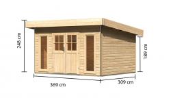 dřevěný domek KARIBU TECKLENBURG 1 (83407) natur