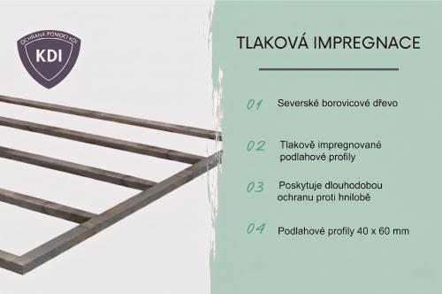 dřevěný domek KARIBU ASKOLA 2 + přístavek 240 cm (82904) terragrau