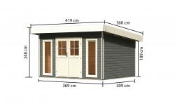 dřevěný domek KARIBU TECKLENBURG 1 (89407) terragrau