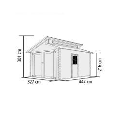 dřevěná garáž KARIBU 58440 28 mm natur