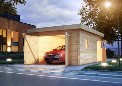 dřevěná garáž KARIBU 68284 40 mm natur