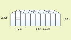 skleník MERKUR 6700PC 4 mm, rozměr 257 x 258 cm