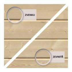 dřevěný domek KARIBU QUBU ECK 83316 natur + přístavek 2 m