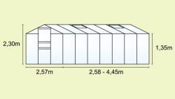skleník MERKUR 11500PC 4 mm, rozměr 257 x 445 cm