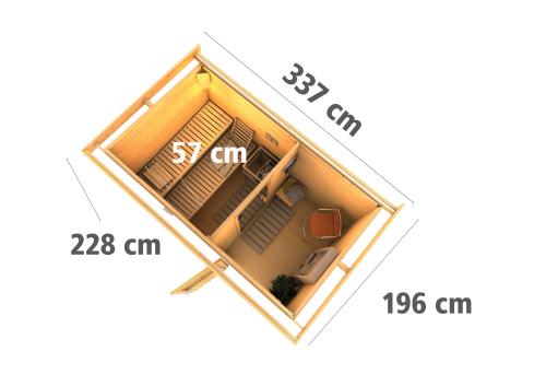 finská sauna KARIBU SKROLLAN 1 (86287) s předsíní