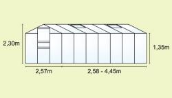 skleník MERKUR 6700PC 6 mm, rozměr 257 x 258 cm