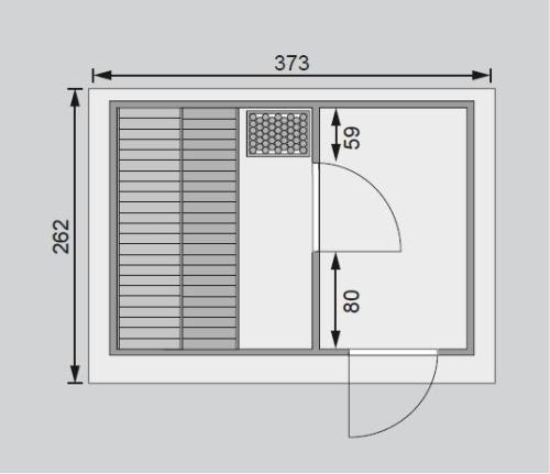 finská sauna KARIBU SKROLLAN 2 (86292) terragrau s předsíní