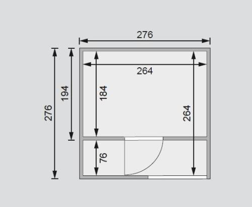 finská sauna KARIBU CUBEN (81132) terragrau s předsíní