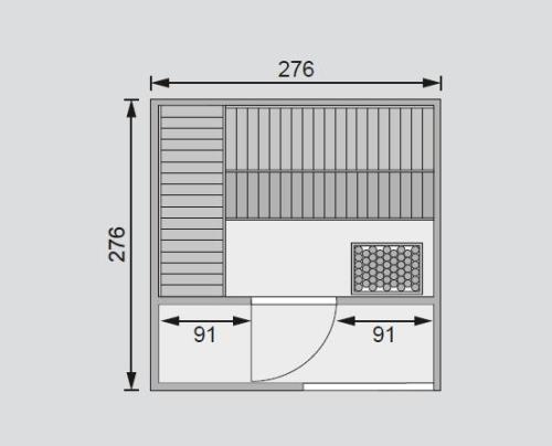 fínska sauna KARIBU CUBEN (81132) terragrau s predsieňou