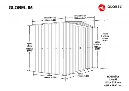 domek GLOBEL 65 STŘÍBRNÝ se střešním oknem