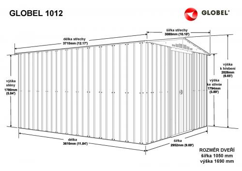 domek GLOBEL 1012 STŘÍBRNÝ se střešním oknem
