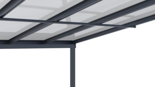 hliníková pergola LANITPLAST WALL 43 antracit + opál PC