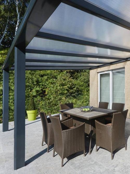 hliníková pergola SKYLUX CLIMALUX 4,0 x 4,0 m antracit + čirý PC